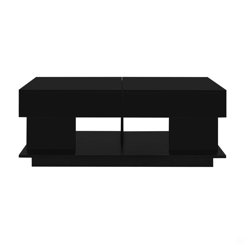 Table basse réglable de 41,3 po à 76,7 po, table basse réglable avec espace de rangement caché