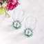 Wreath Flowers Blue Vegan Leather Round Coasters-1270682108