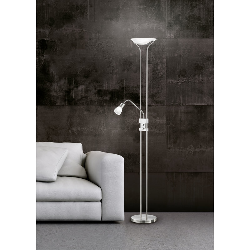 Rasco Floor Lamp, Matte Nickel