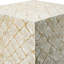 Tabouret carré 14 po x 14 po x 18 po, crème, motif, base en laiton, idéal pour les décorations d'intérieur