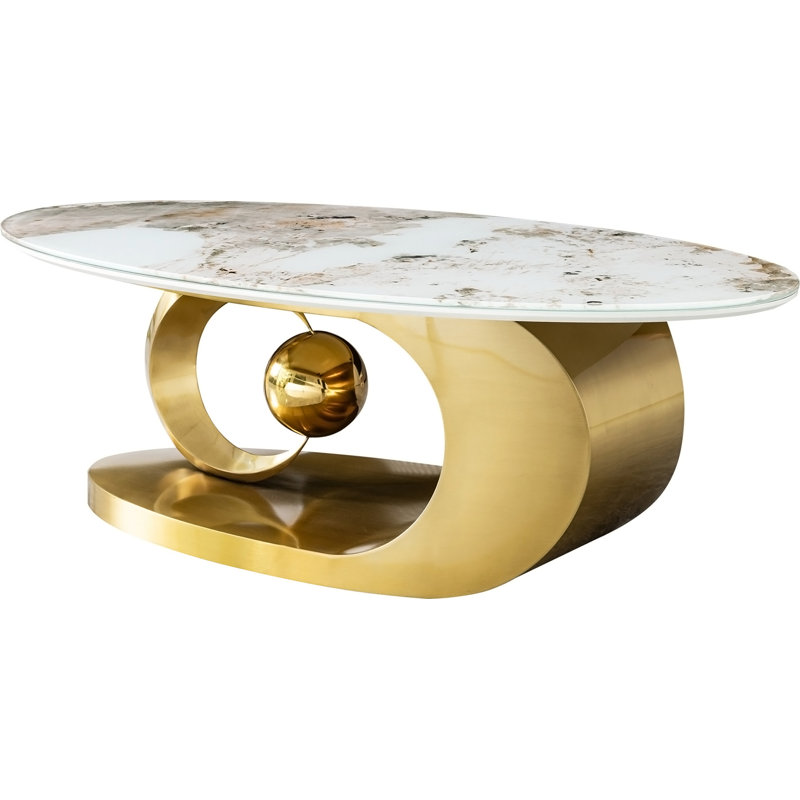 Table basse en acier inoxydable poli 201