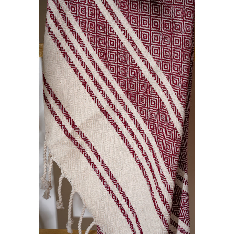 Serviette de plage de qualité supérieure, rouge Claret, 35,4 x 67,0 pouces | 60% coton, 40% polyester, 5,3 oz / mètre carré | Lavable à la machine à 86 ° F | Tissu doux, léger et à séchage rapide pour la plage, la piscine ou le spa