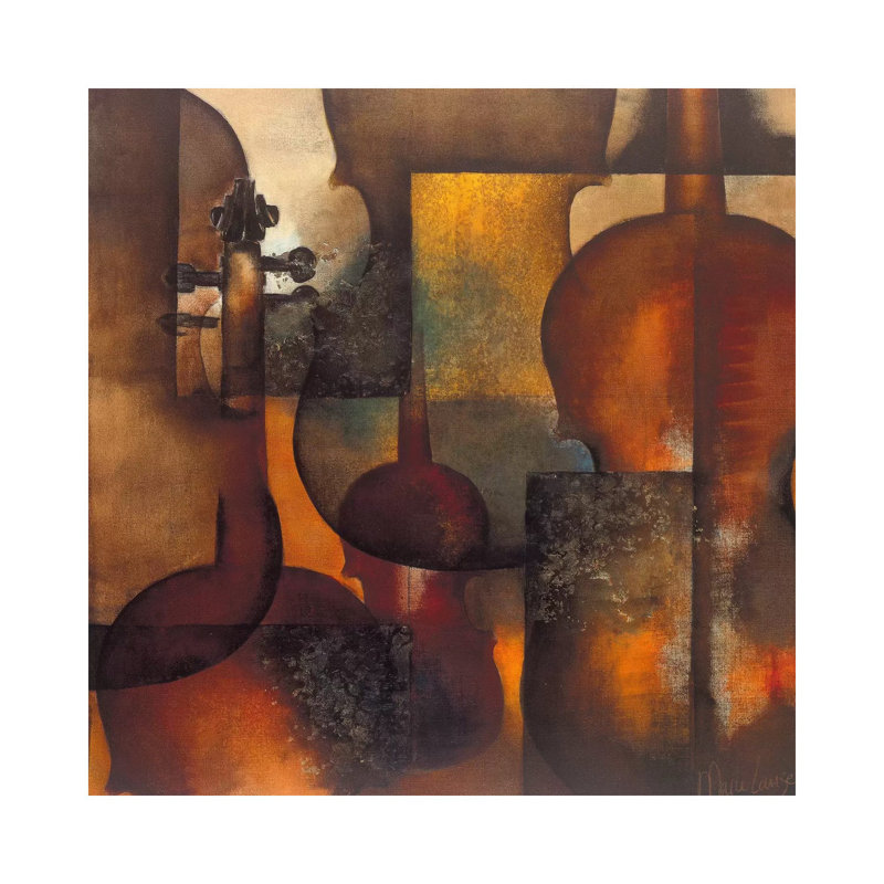 Ode To Music II by Marie-Louise Oudkerk - Wrapped Canvas Painting, 45.72 cm H x 45.72 cm W x 1.91 cm D