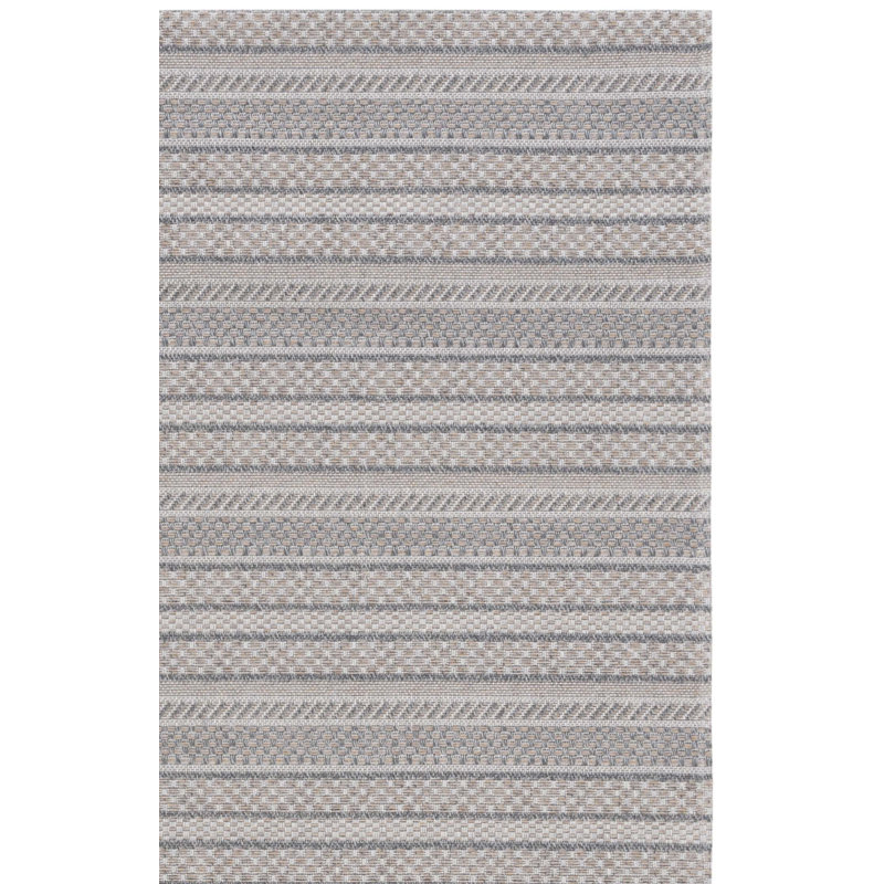 Martha Stewart Cotton Striped Rug in Gray/Taupe, Rectangle 3' x 5'