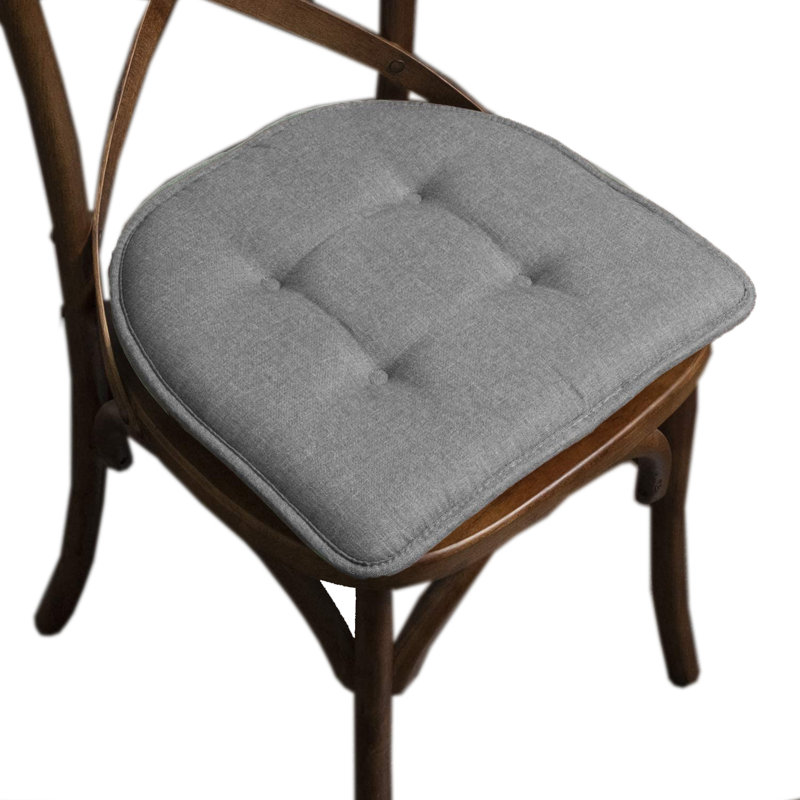 Coussin de siège en mousse à mémoire de forme en U épais et confortable de qualité supérieure Coussin de siège capitonné antidérapant Housse de siège intérieure en caoutchouc antidérapant de 17 po x 16 po pour bureau, chaises de cuisine, paquet de 6, couleur grise