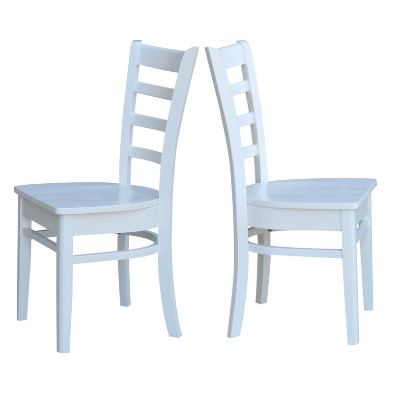 Chaise en bois massif Alvery, blanc