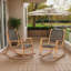 Chaise berçante d'extérieur 2 pièces en osier-1207740504