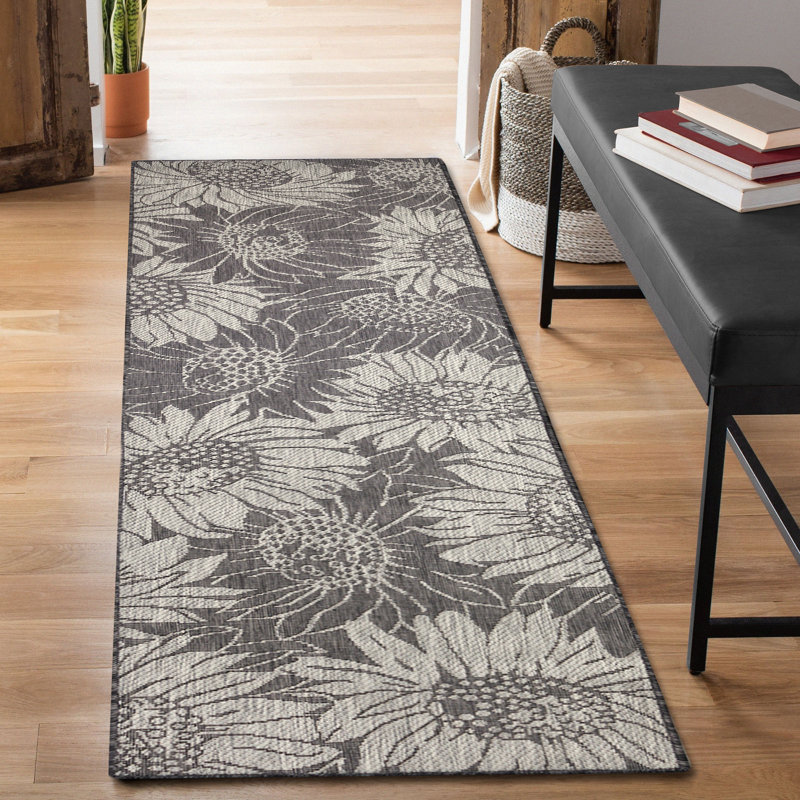 Tapis intérieur / extérieur Rosalind Wheeler Carmel, Tapis de couloir 1 pi 11 po x 7 pi 6 po