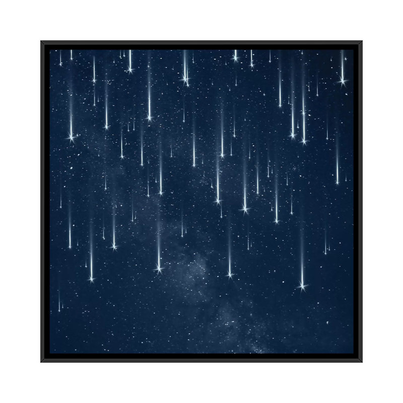 « chutes stars », impression sur toile, H 37 po x l 37 po x P 1,5 po, Toile avec cadre noir, Pas de tapis