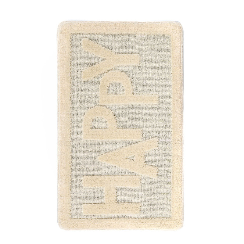 Tapis de bain luxueux crème, 23,6 po x 39,4 po | 100% polypropylène, 1,3 lb / pi³ | Semelle antidérapante en latex naturel, velours de 0,5 mm et hauteur de l'éponge | Lavable à la machine, parfait pour la sécurité et le confort de la salle de bain