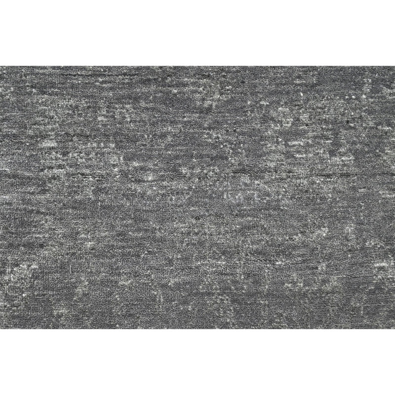 Tapis gris et noir noué à la main de haute qualité
