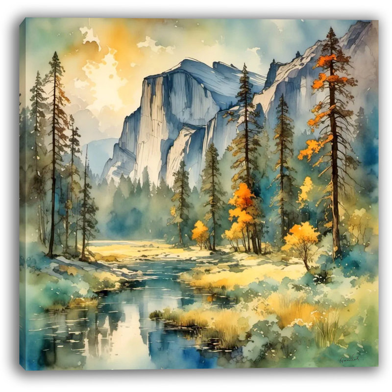 Toile tendue Golden Yosemite, H 20 po x l 20 po x P 1,5 po