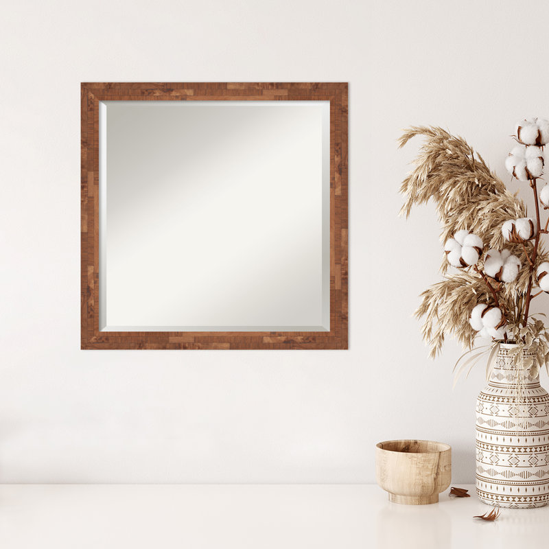 Hookstown Flat Mirror, 22.5" x 22.5", Distressed Brown
