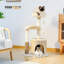 Petit arbre à chat pour chat d'intérieur, tour de chat moyenne avec jouet pour chat interactif, condo pour chat 32,7 po avec brosse auto-toilettée, griffoir naturel pour chat, boules pendantes pour petits et moyens chats-1401824468