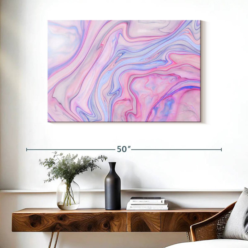 Marbre rose abstrait Avery, H 26 po x l 39 po