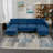 110" L-Shape Convertible Sectional Sofa Couch With Movable Ottoman For Living Room, Apartment, Office, Blue-705489604