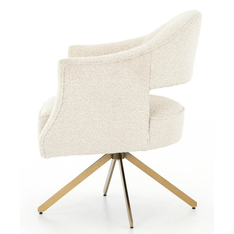 Adara Desk Chairs, Gold, Cream Polyester Blend