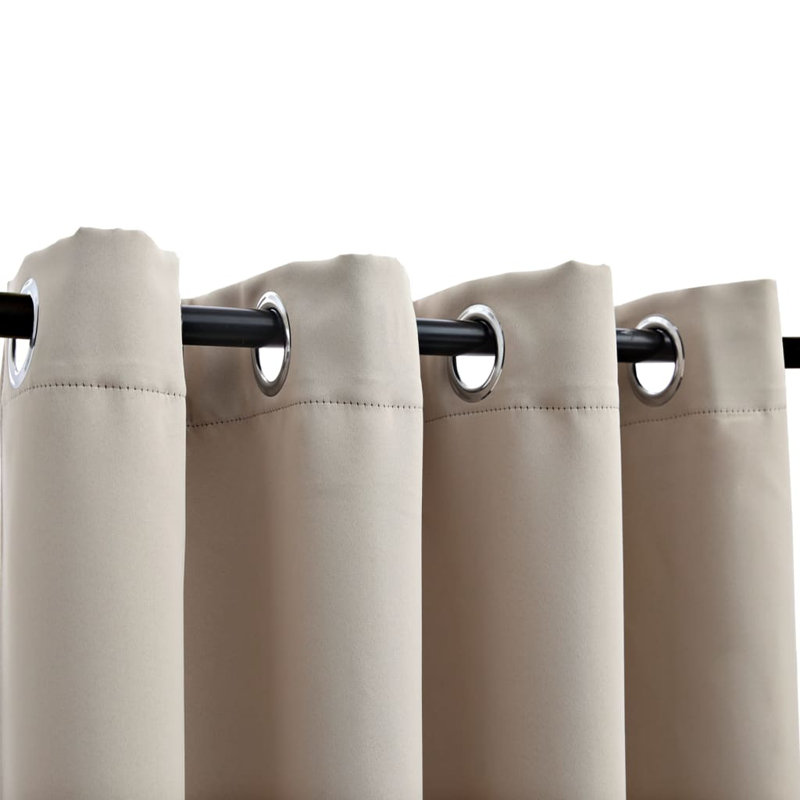 Curtains Roller Blackout Curtains Window Blinds with Rings Fabric, 54" W x 84" L, Beige