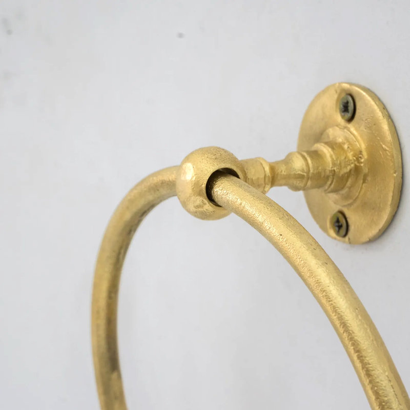 Porte-serviettes de salle de bain mural rond en laiton fait à la main porte-serviette pour cuisine