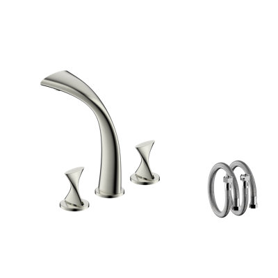 Twist Collection Two-Handle Deck-Mount Roman Tub Faucet with Rough-In Valve - Chrome Polished
