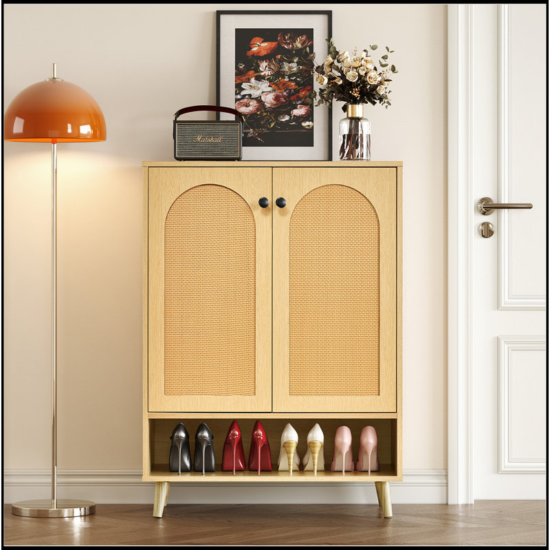 Armoire de rangement pour chaussures 20 paires de style moderne et élégant avec portes réglables, étagère à chaussures compacte