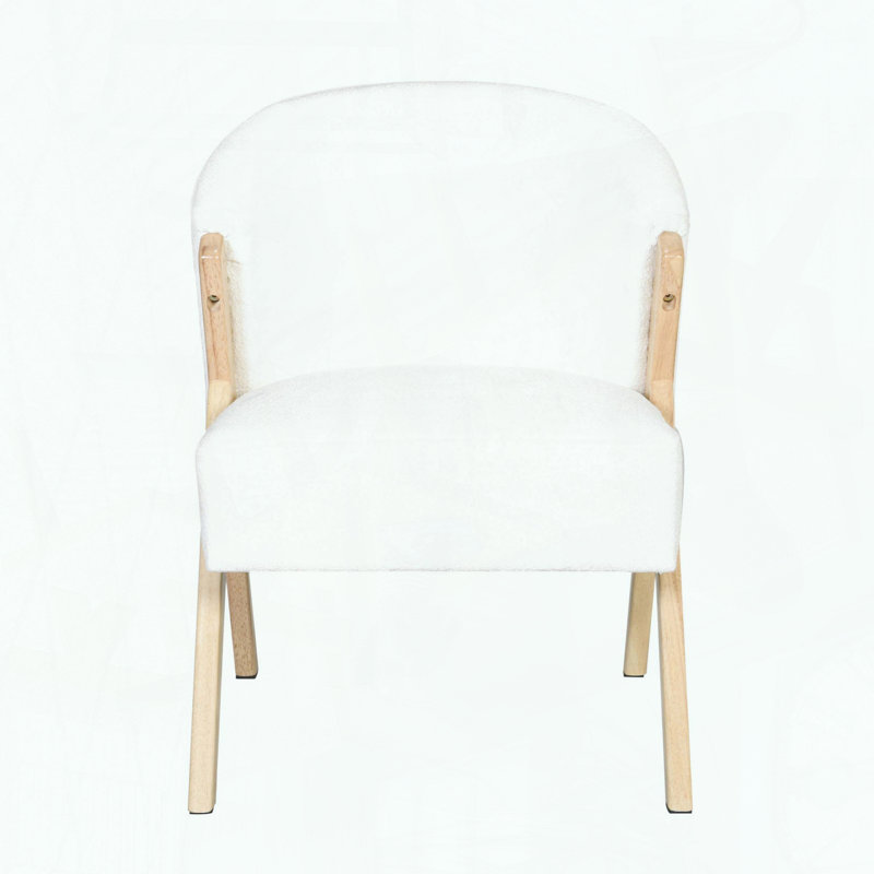 Modern Accent Chair – Angular Frame & Open Back – White