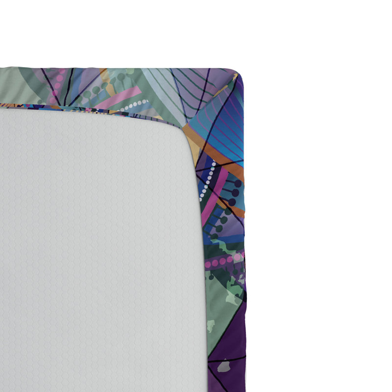Microfiber Geometric Fitted Sheet, Full Fitted Sheet