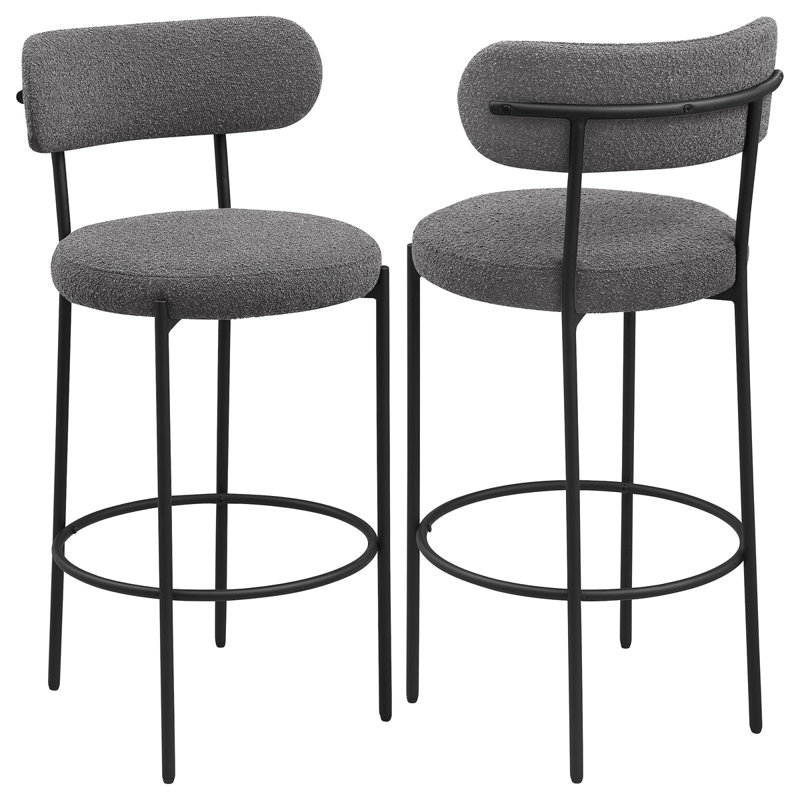 Ensemble de 2 chaises de bar Concord Boucle, Gris
