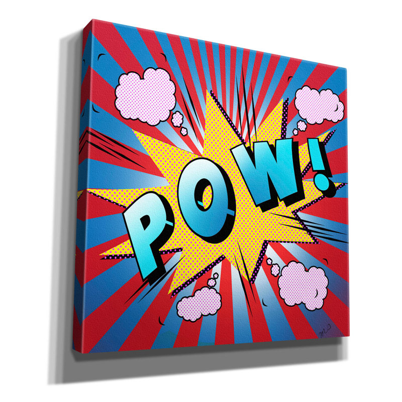 «Pow 5» par Mark Ashkenazi, art mural sur toile, 37 po x 37 po, H 37 po x l 37 po x P 1,5 po