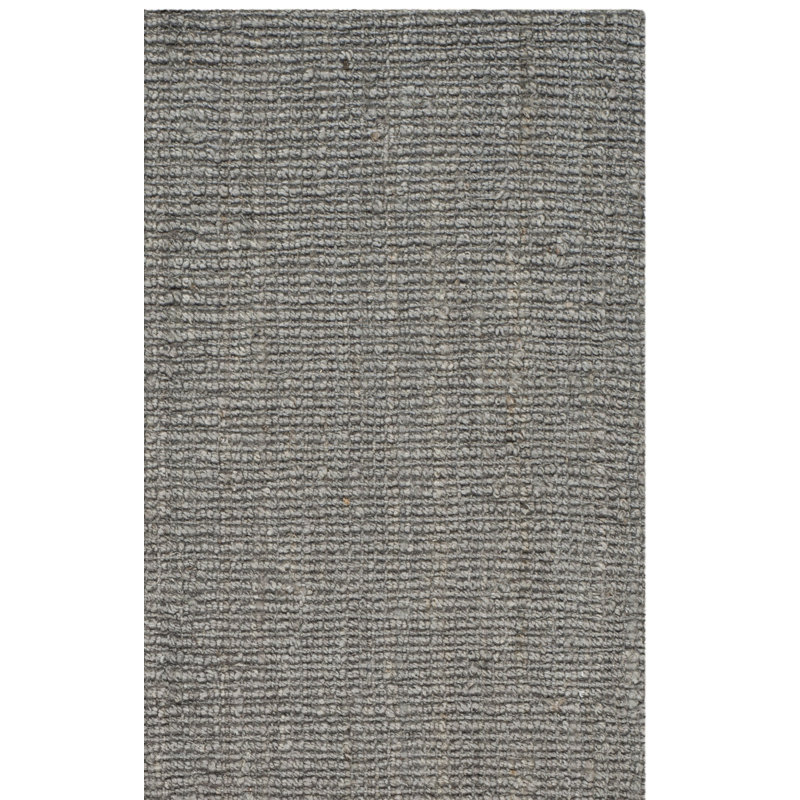 Tapis gris en jute / sisal tissé à plat à la main Alda, Rectangle 2 pi x 3 pi