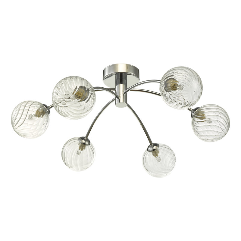 Flush Mount, 21.5" H x 57" W x 57" D, 6
