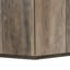 Table basse hexagonale rustique en bois rétro, avec 2 tiroirs cachés, plateau en marbre noir texturé, finition chêne brun clair-2033990868