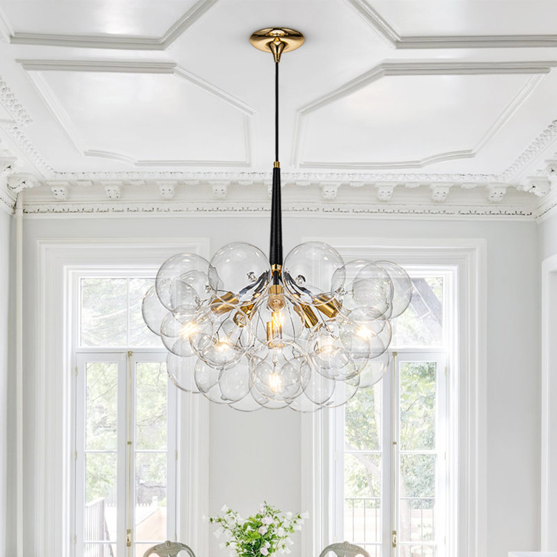 Meyana 6-Light Dimmable Chandelier, Gold/Black