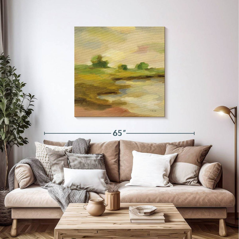 Avery Chartreuse Fields II, 39" H x 39" W