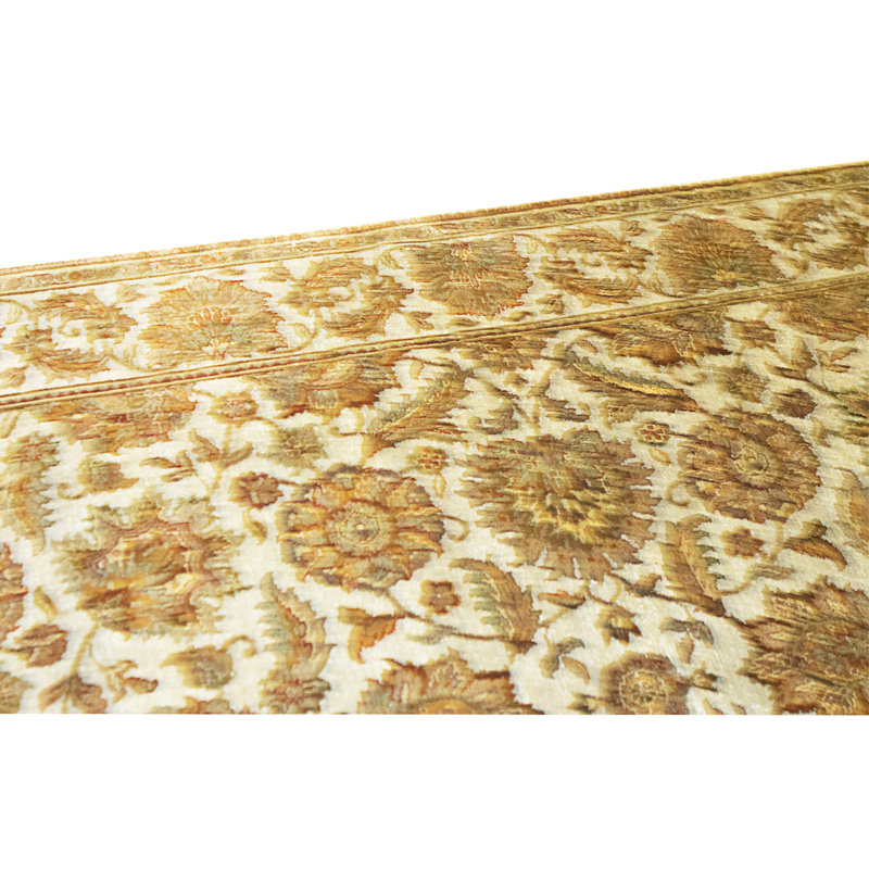 High-Quality Hand-Knotted Ivory Area Rug