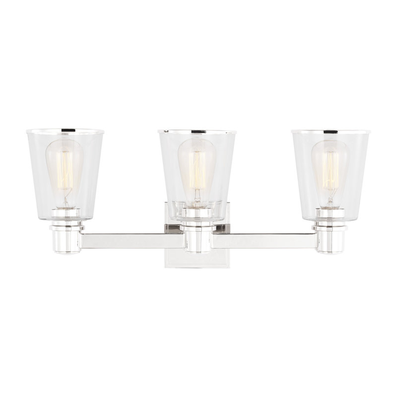 3 - Light Dimmable Vanity Light, Polished Nickel