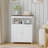 Modern Free-Standing Storage Cabinet With Double Doors And Adjustable Shelf For Bathroom, Kitchen, Living Room Or Entryway