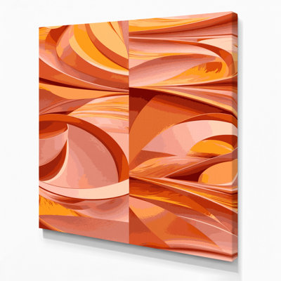 «Abstract Shapes 17», art mural sur toile rose