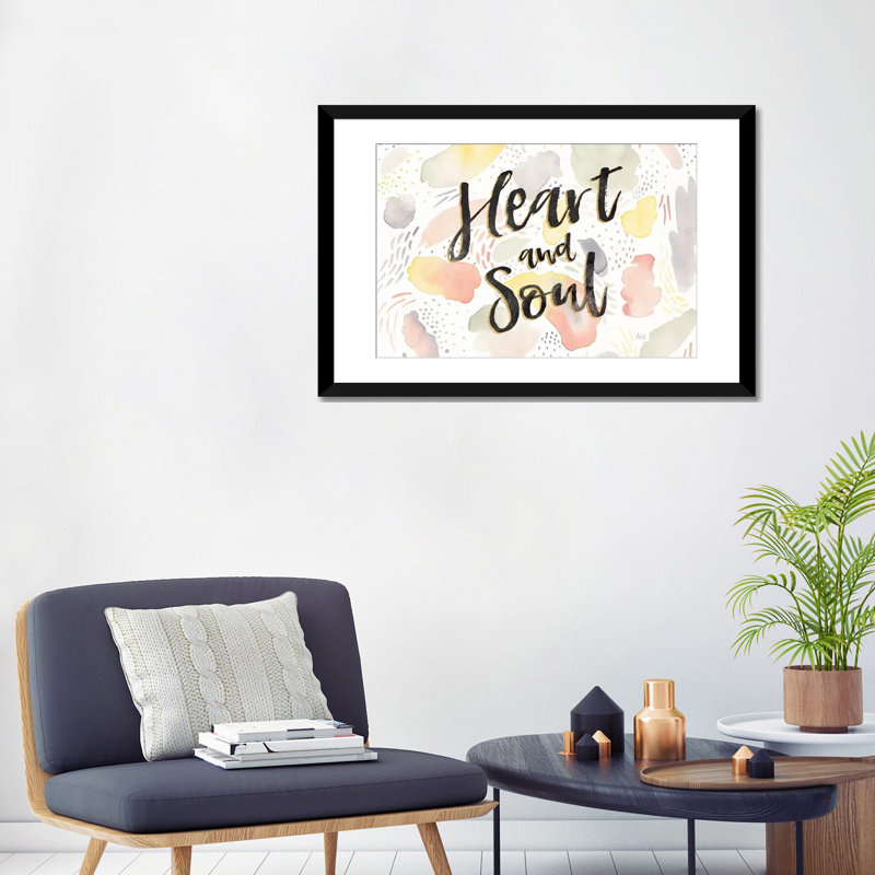 «Meadow Breeze III», art textuel sur toile, Toile avec cadre noir, H 16 po x l 24 po x P 1 po, Blanc