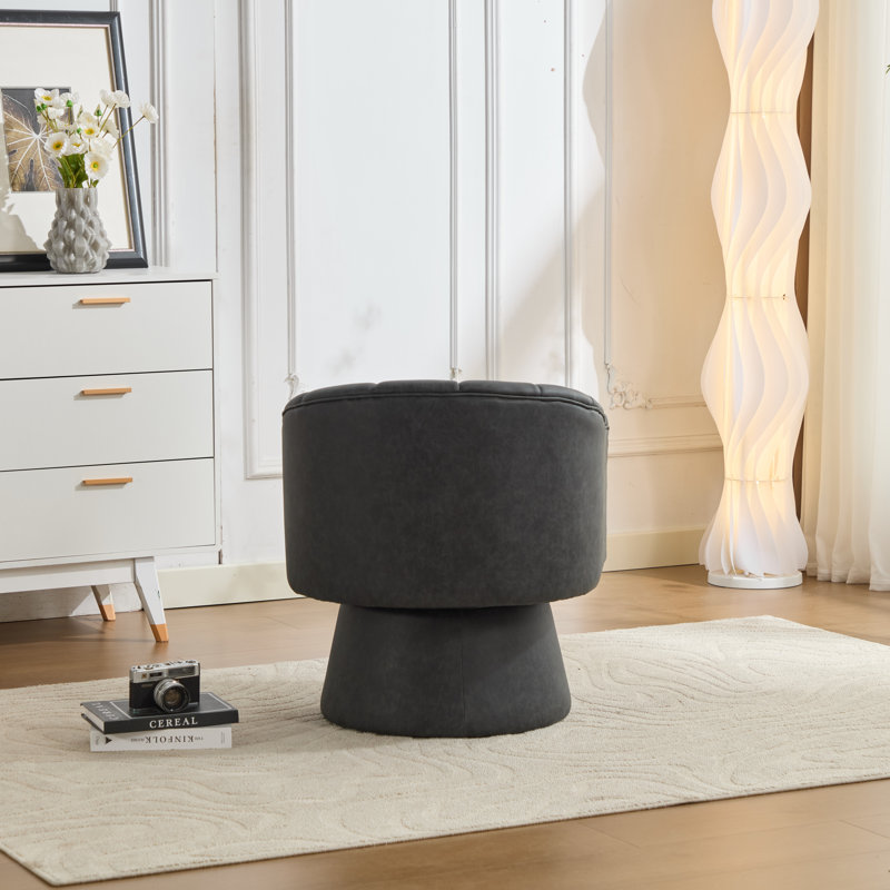 Chai tonneau pivotant en similicuir, Noir