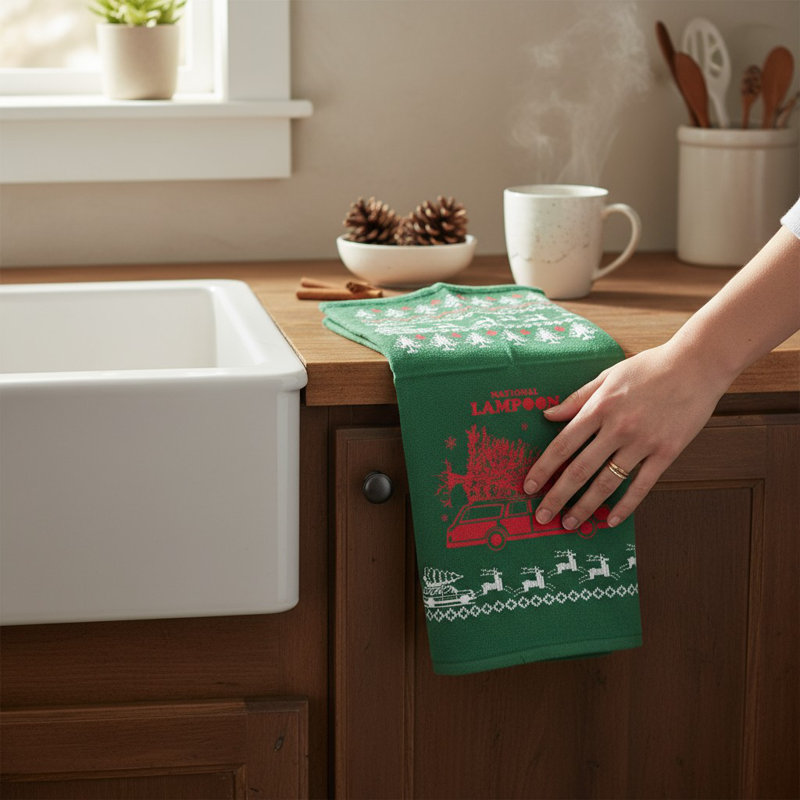 National Lampoon's Christmas Vacation Kitchen Towels Officially Licensed 2 Pack | 16x28 Holiday Dish Towels and Hand Towels | Griswold Christmas Decor White Elephant Gift (Vintage Christmas)