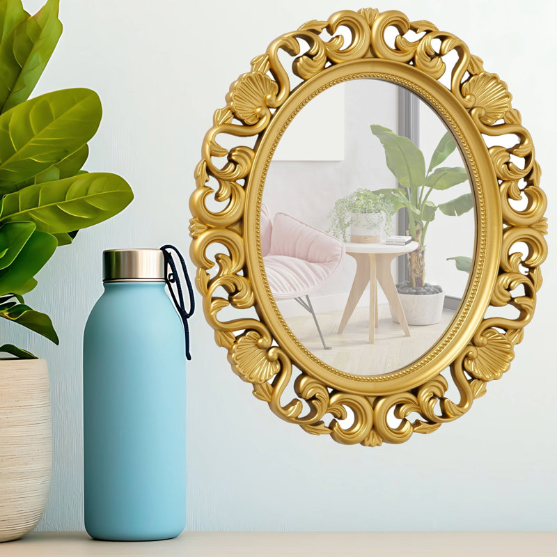 Miroir mural 14,5 po, Doré