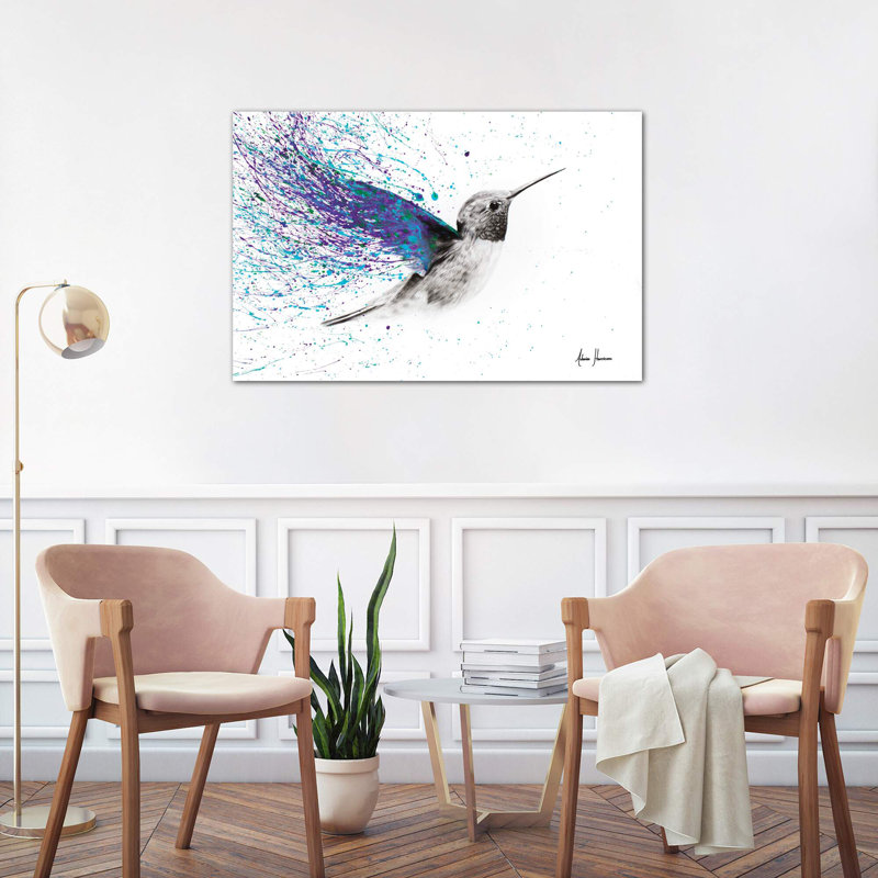 Hummingbird Garden by Ashvin Harrison - Wrapped Canvas Painting, 20.32 cm H x 30.48 cm W