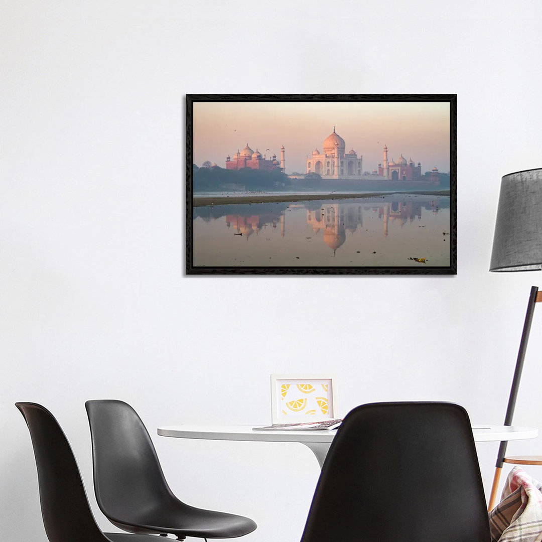 Taj Mahal At Dawn Reflected In The River, India von Matteo Colombo - Gallery-Wrapped Canvas Giclée on Canvas