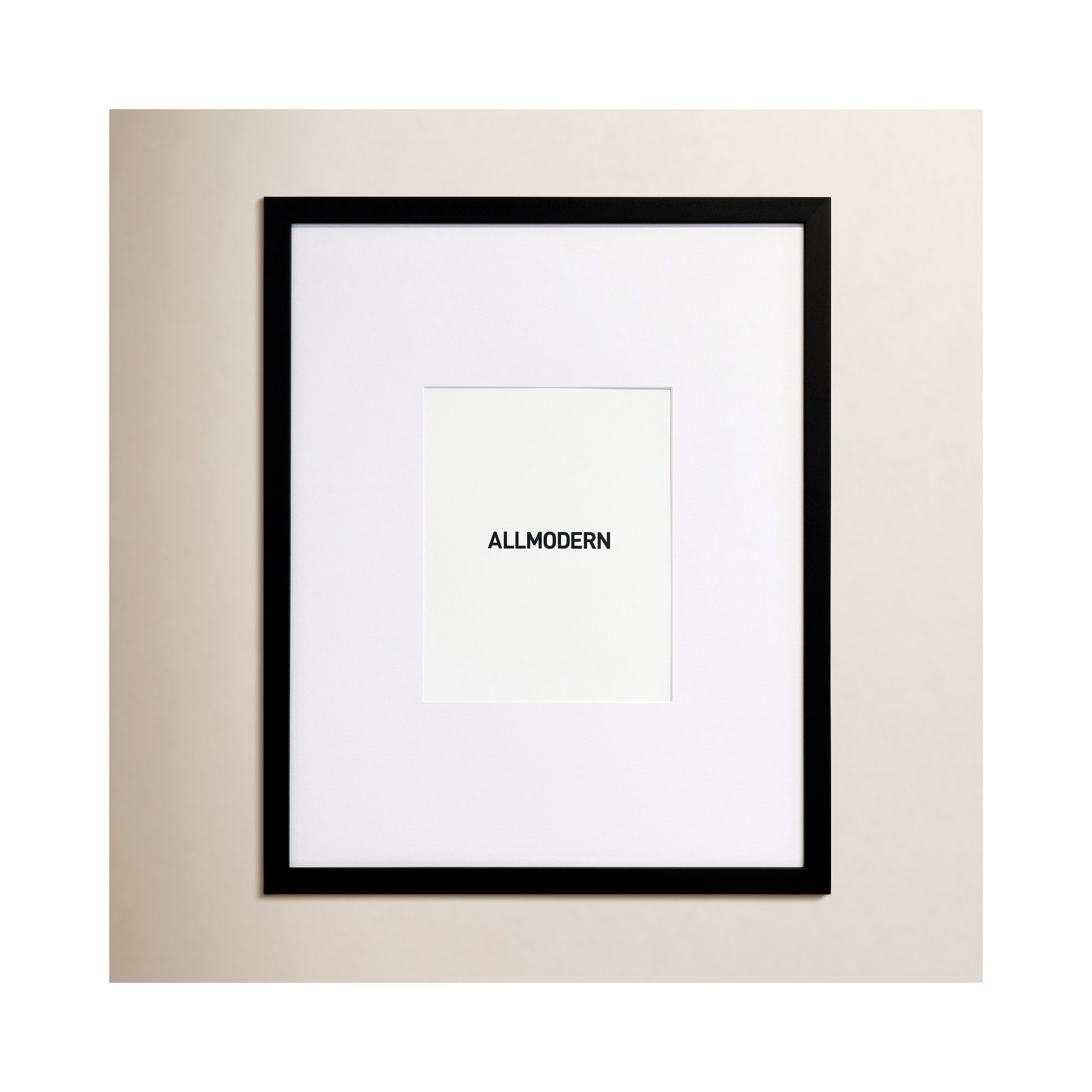 Capullo Wood Matte Picture Frame with Mat, Black, 24" x 36", 20" x 30"