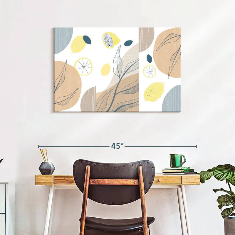 Boho Botanical Lemons, 24" H x 36" W