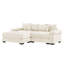 Canapé modulaire surdimensionné en forme de L 92 po Cloud, tissu en velours côtelé doux, avec méridienne, accoudoirs larges à assise profonde, conception ergonomique, 6 coussins décoratifs, assemblage facile, pour les salons, les salons
