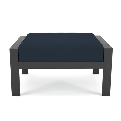 Townsend Metal Outdoor Ottoman with Sunbrella Cushion