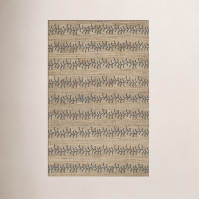 Adoria Vine Stripe Jute and Wool Hand Woven Blue Area Rug