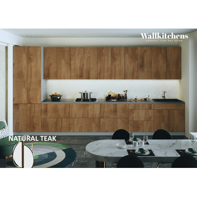 Ensemble d'armoires de cuisine en panneau de fibres à densité moyenne (MDF) H 96 po x l 182 po x P 24 po FK-CELESTIAL